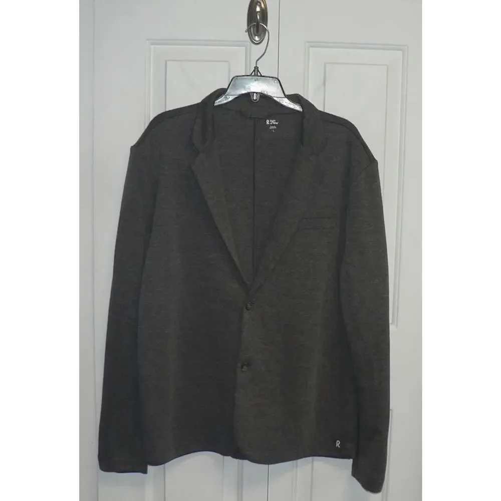 R.O.W Men's Polyester Blend Brody Two Button Blazer in Charcoal Grey Large $60‎
